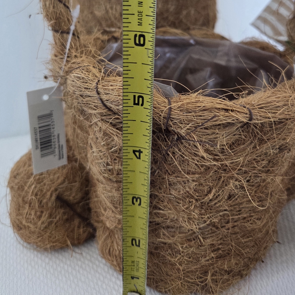 Rustic Rabbit Planter Basket in Natural Brown - Picture 9 of 11